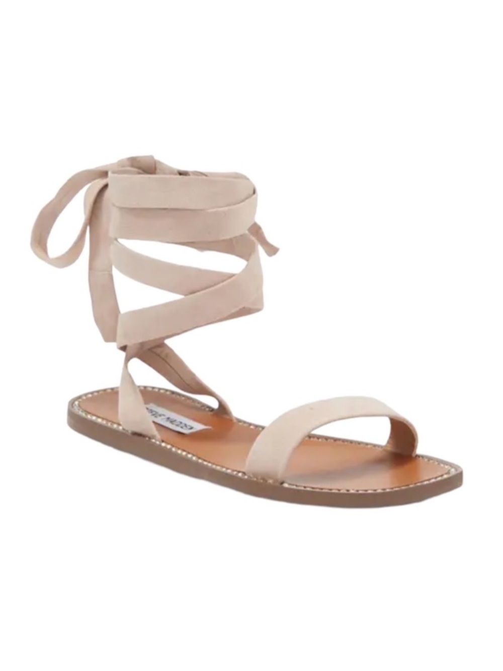 Steve Madden Tan Roza Ankle Tie Flat Sandals Size 10 NWT